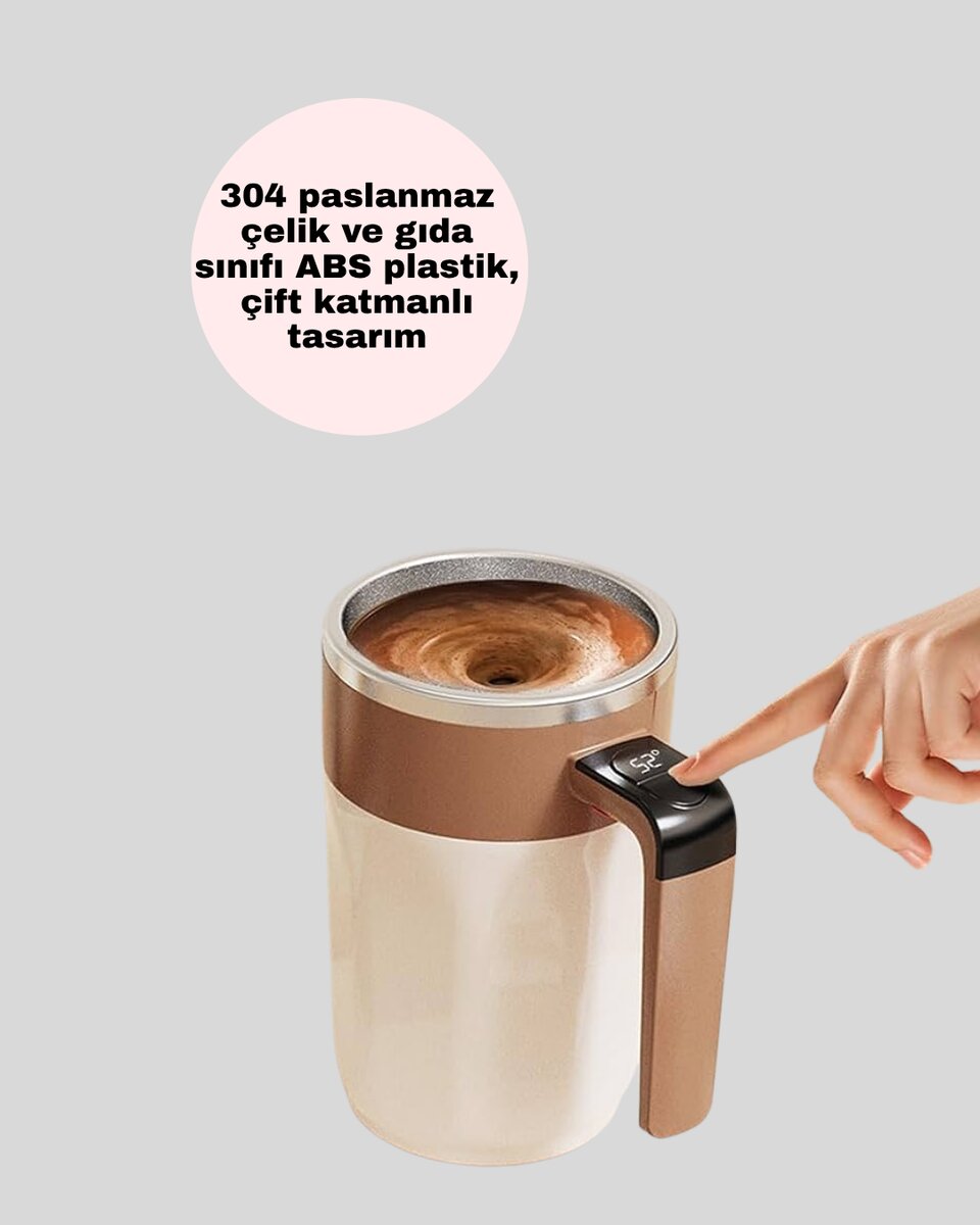 USB Şarjlı Manyetik Karıştırıcı Kupa – Otomatik Kahve Karıştırma Bardağı 3 USB Şarjlı Manyetik Karıştırıcı Kupa – Otomatik Kahve Karıştırma Bardağı - Görsel 3