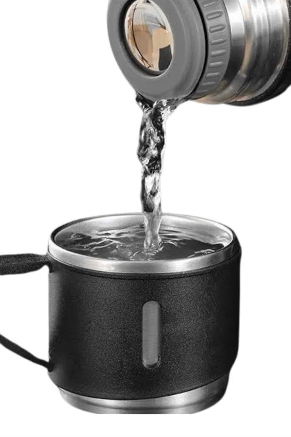 Termos Seti Paslanmaz Çelik 3 Bardaklı Vakumlu Termos Set 500 Ml 12 Saate Kadar Isı Koruma 1 Termos Seti Paslanmaz Çelik 3 Bardaklı Vakumlu Termos Set 500 Ml 12 Saate Kadar Isı Koruma