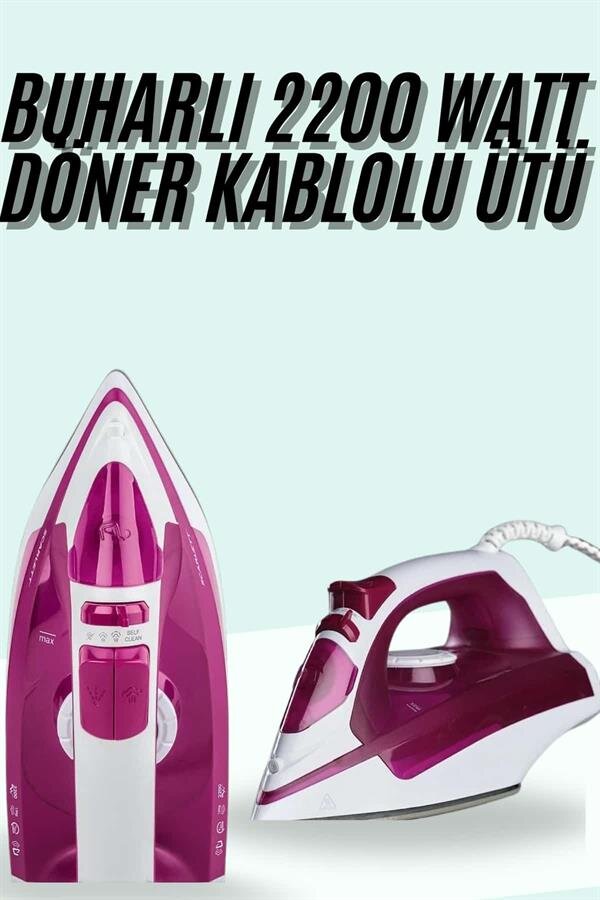 Buharlı Ütü 2200 Watt Seramik Tabanlı Taşınabilir Kablolu Ütü 2 Buharlı Ütü 2200 Watt Seramik Tabanlı Taşınabilir Kablolu Ütü - Görsel 2