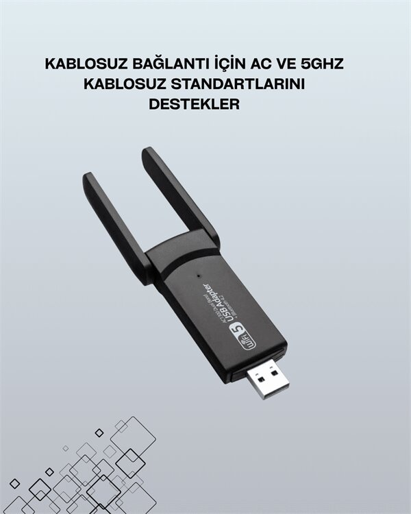 USB WiFi Adaptör – 1200 Mbps Hız 1 USB WiFi Adaptör – 1200 Mbps Hız