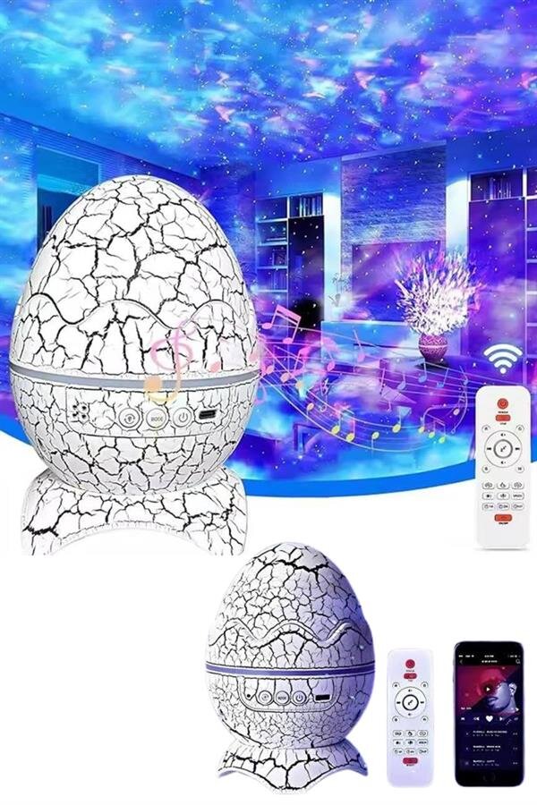 Bluetooth Hoparlör Dinozor Yumurtası Gece Masa Lambası Projektör 1 Bluetooth Hoparlör Dinozor Yumurtası Gece Masa Lambası Projektör
