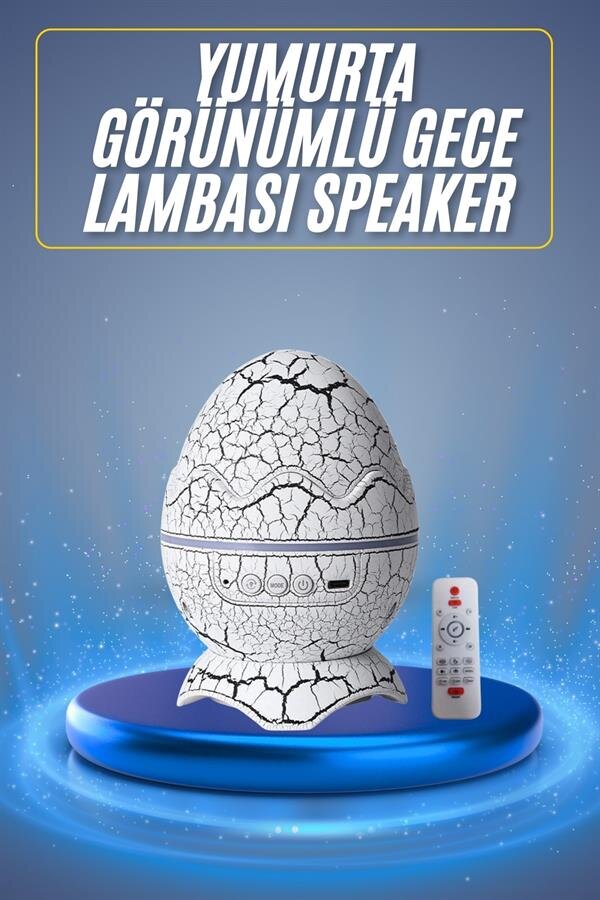 Bluetooth Hoparlör Dinozor Yumurtası Gece Masa Lambası Projektör 2 Bluetooth Hoparlör Dinozor Yumurtası Gece Masa Lambası Projektör - Görsel 2