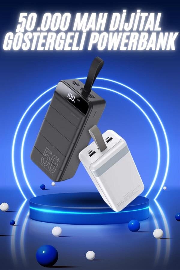 50.000 Mah Powerbank Turbo Hızlı Led Göstergeli Android İOS Uyumlu Taşınabilir Askılı 2 50.000 Mah Powerbank Turbo Hızlı Led Göstergeli Android İOS Uyumlu Taşınabilir Askılı - Görsel 2