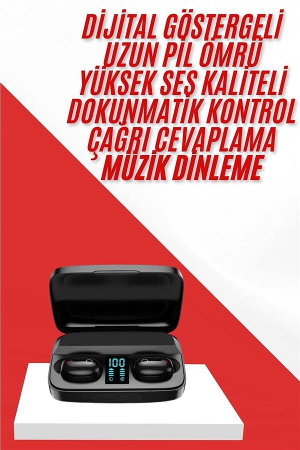 Kablosuz Bluetooth Kulaklık Android ve İOS Uyumlu Led Göstergeli Powerbankli 1 Kablosuz Bluetooth Kulaklık Android ve İOS Uyumlu Led Göstergeli Powerbankli