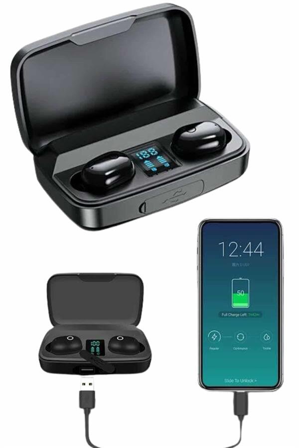 Kablosuz Dijital Göstergeli Çağrı Cevaplayabilen TWS 5.0 Bluetooth Kulaklık 3 Kablosuz Dijital Göstergeli Çağrı Cevaplayabilen TWS 5.0 Bluetooth Kulaklık - Görsel 3