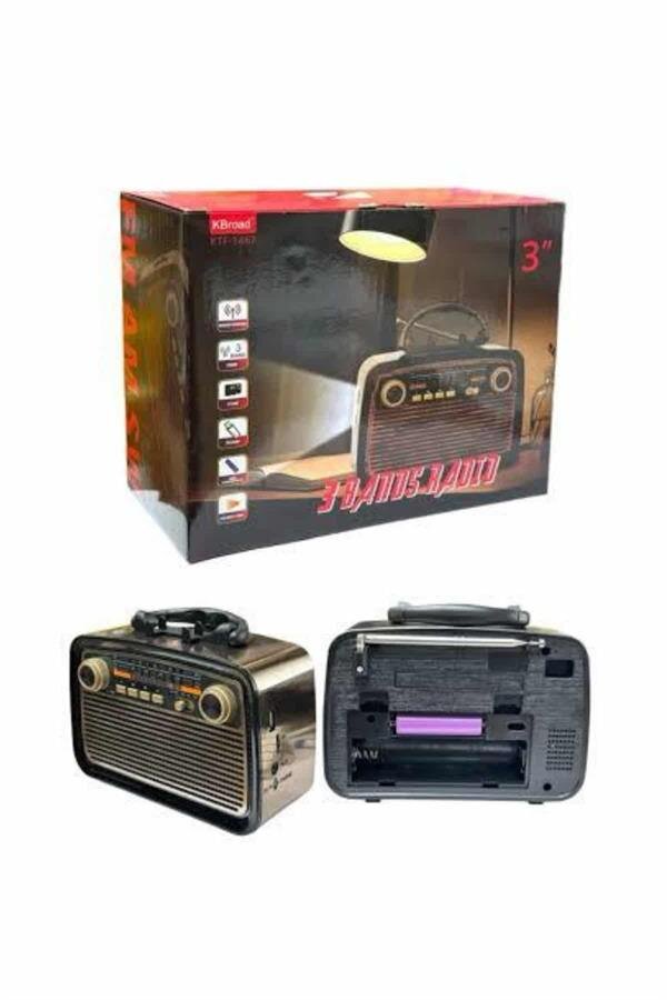 Nostalji Radyo Bluetooth Hoparlör USB-SD Kart Giriş Led Fener Işıklı Bataryalı Pilli 3 Nostalji Radyo Bluetooth Hoparlör USB-SD Kart Giriş Led Fener Işıklı Bataryalı Pilli - Görsel 3