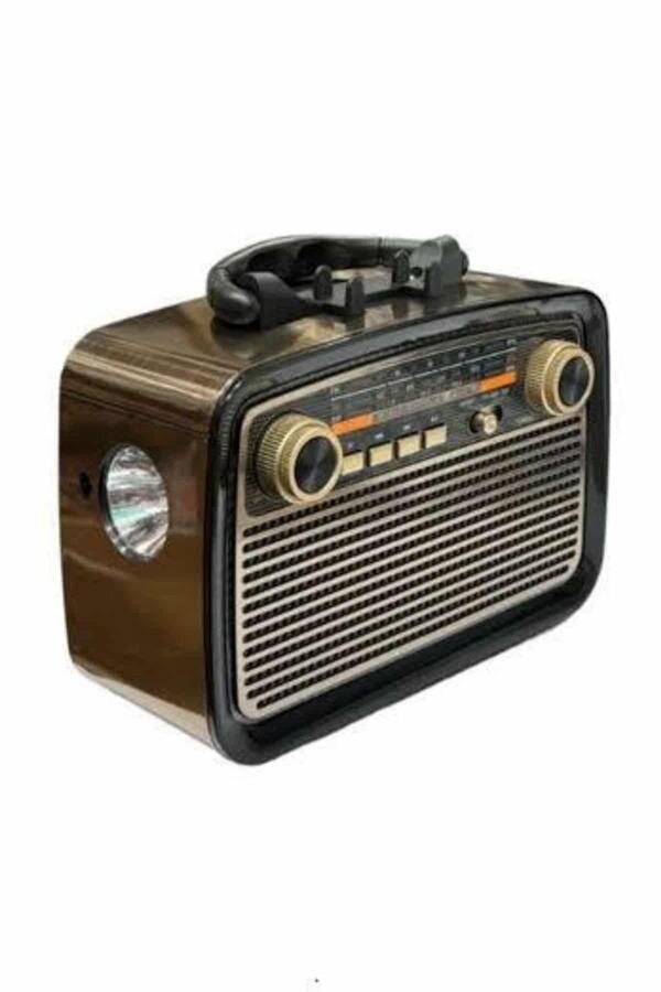 Nostalji Radyo Bluetooth Hoparlör USB-SD Kart Giriş Led Fener Işıklı Bataryalı Pilli 1 Nostalji Radyo Bluetooth Hoparlör USB-SD Kart Giriş Led Fener Işıklı Bataryalı Pilli