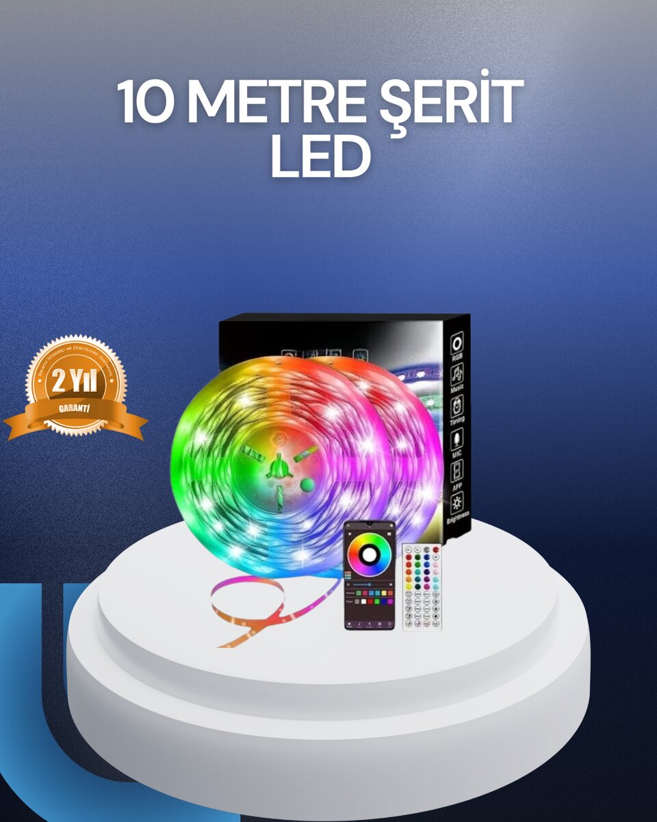 10 Metre USB Smart Şerit Led Kumandalı Telefon Kontrollü 1 10 Metre USB Smart Şerit Led Kumandalı Telefon Kontrollü