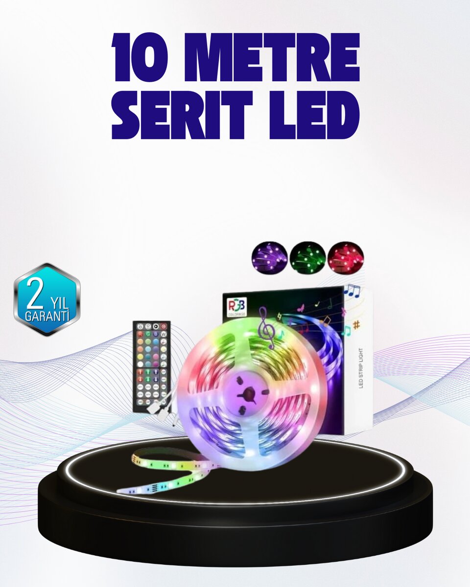 Bluetooth Kontrollü Smart Şerit Led 10M Sese Duyarlı RGB Aydınlatma 1 Bluetooth Kontrollü Smart Şerit Led 10M Sese Duyarlı RGB Aydınlatma