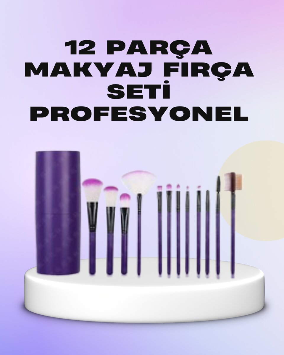 Ergonomik Saplı Fiber Kıllı 12'li Makyaj Fırça Takımı Göz ve Ten Makyajı İçin Uygun 1 Ergonomik Saplı Fiber Kıllı 12'li Makyaj Fırça Takımı Göz ve Ten Makyajı İçin Uygun