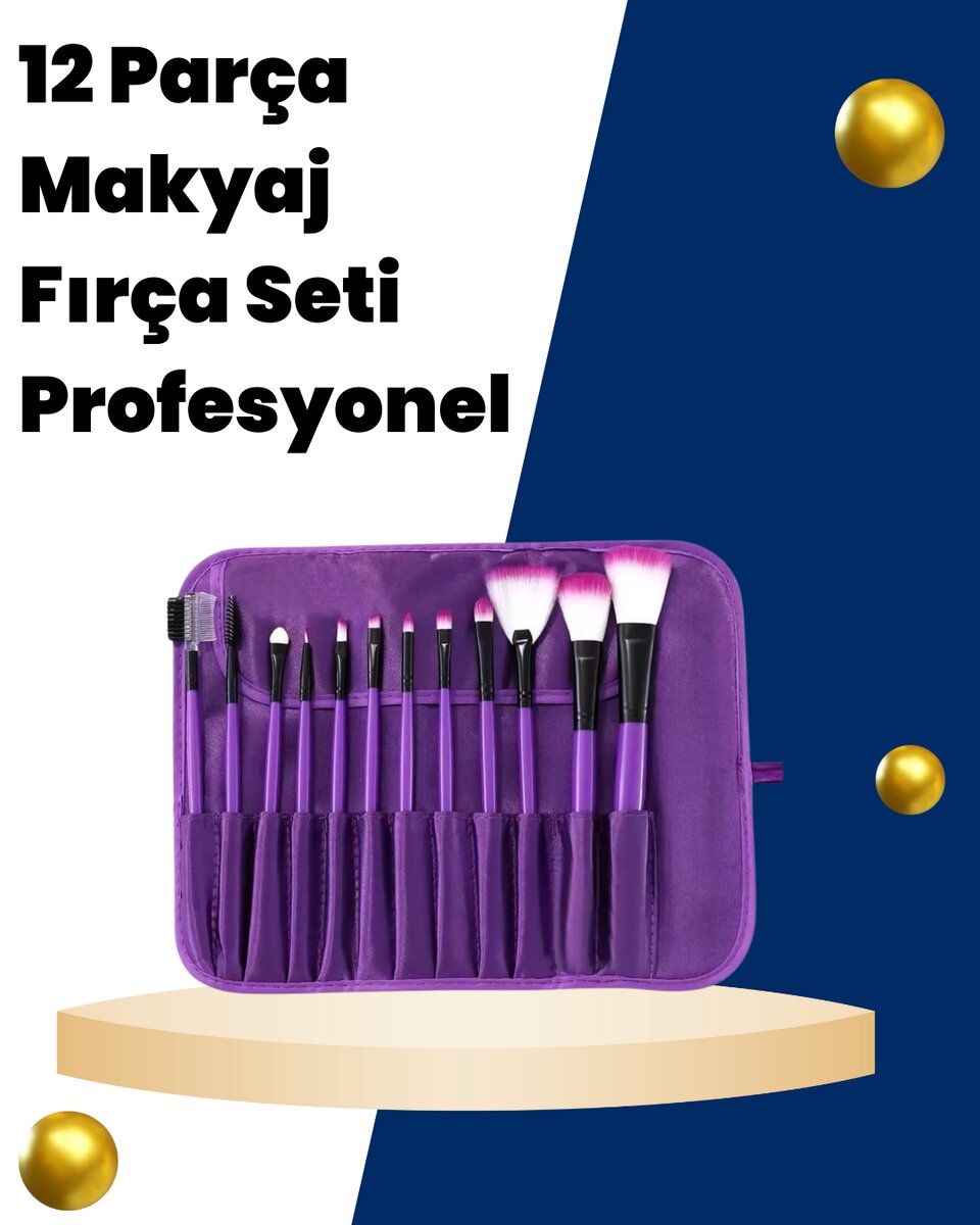 Profesyonel Makyaj Uygulamalarına Özel 12 Parça Kompakt ve Hafif Makyaj Fırça Seti 1 Profesyonel Makyaj Uygulamalarına Özel 12 Parça Kompakt ve Hafif Makyaj Fırça Seti