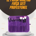 Fondöten Allık ve Far Uygulamalarına Uygun 12 Parça Makyaj Fırça Takımı Ergonomik Saplı