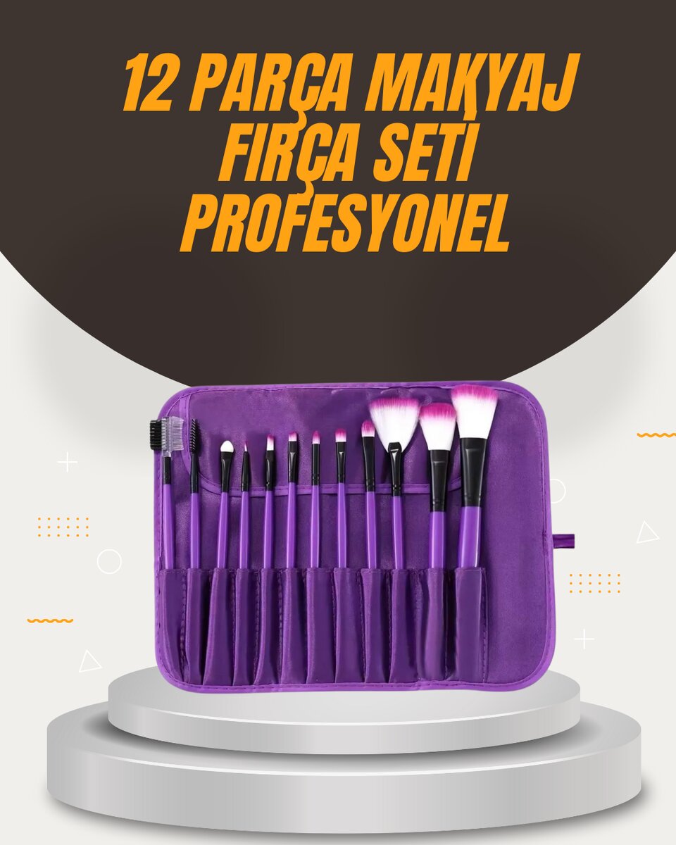 Fondöten Allık ve Far Uygulamalarına Uygun 12 Parça Makyaj Fırça Takımı Ergonomik Saplı 1 Fondöten Allık ve Far Uygulamalarına Uygun 12 Parça Makyaj Fırça Takımı Ergonomik Saplı