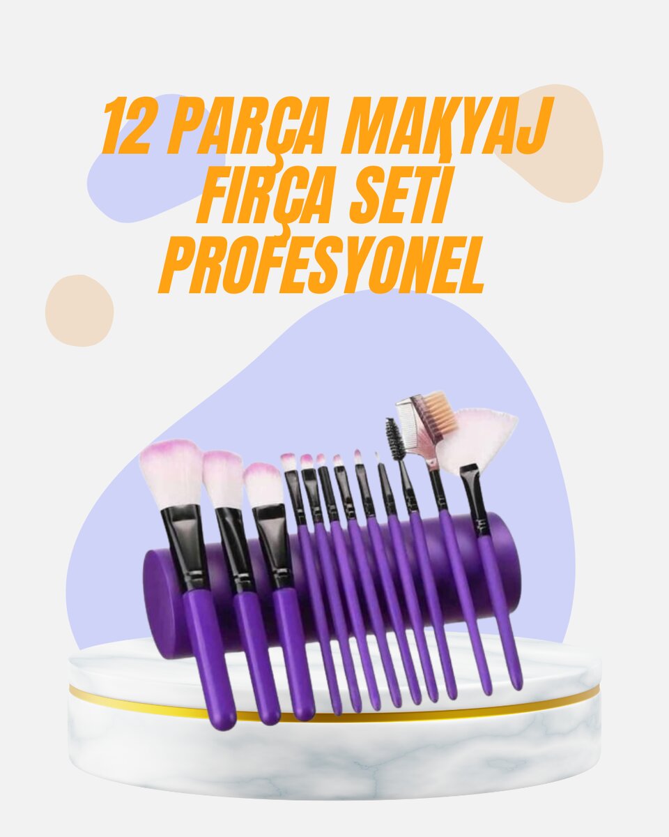 Doğal Görünüm Sağlayan Yumuşak Kıllı 12 Parça Makyaj Fırça Seti Günlük ve Profesyonel Kullanıma Uygun 1 Doğal Görünüm Sağlayan Yumuşak Kıllı 12 Parça Makyaj Fırça Seti Günlük ve Profesyonel Kullanıma Uygun