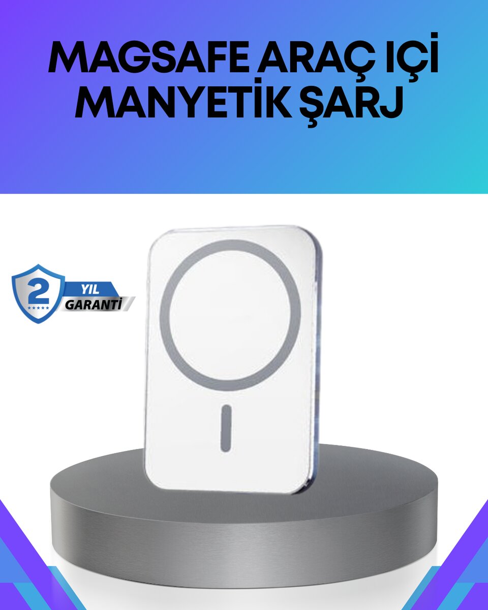360° Döner Başlıklı MagSafe Araç Telefon Tutucu Hızlı Şarjlı 1 360° Döner Başlıklı MagSafe Araç Telefon Tutucu Hızlı Şarjlı