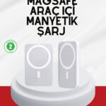 Şık Tasarımlı MagSafe Araç Telefon Tutucu Type-C Girişli