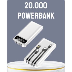Hızlı Şarj Destekli 20.000mAh Powerbank USB Type-C Lightning LCD