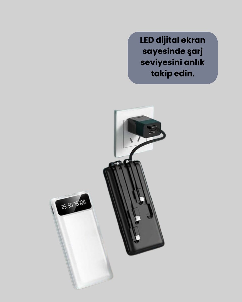 20.000mAh Taşınabilir Powerbank PD Teknolojili Çift USB Çıkışlı 4 20.000mAh Taşınabilir Powerbank PD Teknolojili Çift USB Çıkışlı - Görsel 4