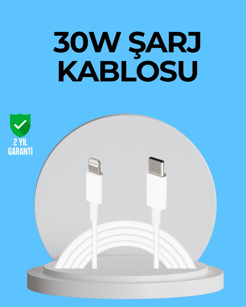 Dayanıklı TPE Lightning Kablo – 30W Hızlı Şarj ve Veri Transferi 1 Dayanıklı TPE Lightning Kablo – 30W Hızlı Şarj ve Veri Transferi