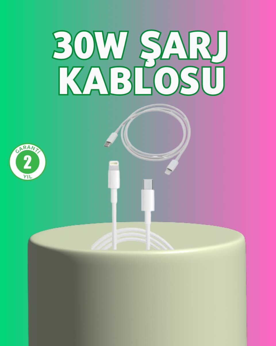 Orijinal Kalite 30W Type-C Lightning Hızlı Şarj Kablosu – 1.2m Dayanıklı 1 Orijinal Kalite 30W Type-C Lightning Hızlı Şarj Kablosu – 1.2m Dayanıklı