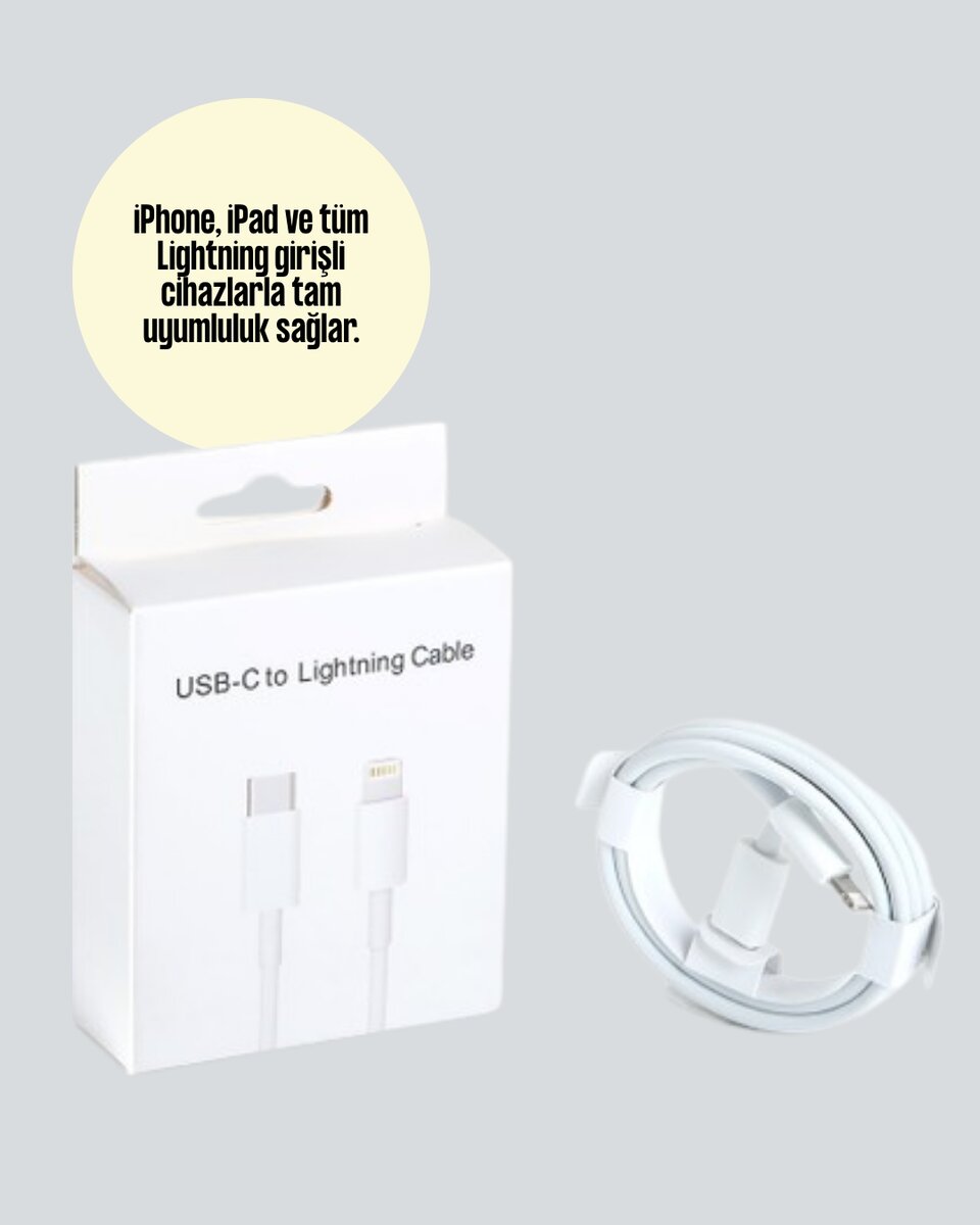 Orijinal Kalite 30W Type-C Lightning Hızlı Şarj Kablosu – 1.2m Dayanıklı 3 Orijinal Kalite 30W Type-C Lightning Hızlı Şarj Kablosu – 1.2m Dayanıklı - Görsel 3