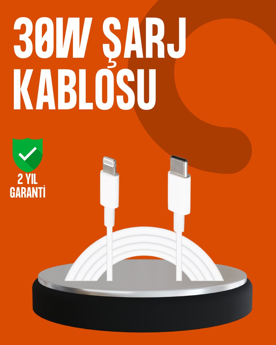 30W Type-C Lightning Hızlı Şarj Kablosu 1.2m iPhone Uyumlu 1 30W Type-C Lightning Hızlı Şarj Kablosu 1.2m iPhone Uyumlu
