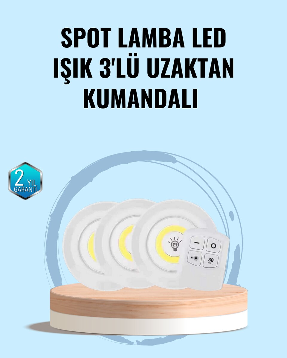 Ev Ofis Kamp İçin Uygun Uzaktan Kumandalı Yapışkanlı Kablosuz Led Spot Lambalar 1 Ev Ofis Kamp İçin Uygun Uzaktan Kumandalı Yapışkanlı Kablosuz Led Spot Lambalar