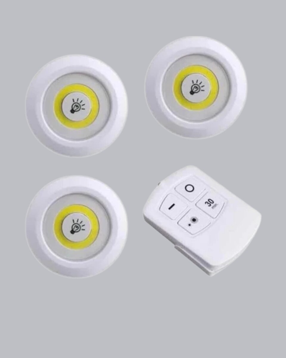 Uzaktan Kumandalı 3 Lü Kablosuz Led Spot Lamba Seti Yapışkanlı Pratik Kullanım 4 Uzaktan Kumandalı 3 Lü Kablosuz Led Spot Lamba Seti Yapışkanlı Pratik Kullanım - Görsel 4
