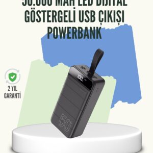 Haydiburaya 16 Yüksek Kapasiteli 50.000 mAh Powerbank – Type-C Lightning ve Micro USB Uyumlu Çoklu Cihaz Şarj Özellikli