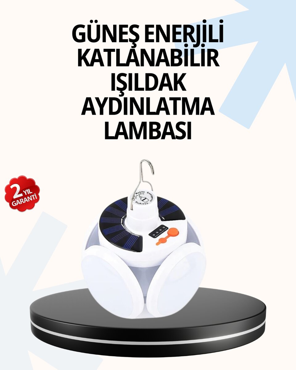 Katlanabilir 5 Kanatlı Solar LED Bahçe ve Kamp Lambası 1 Katlanabilir 5 Kanatlı Solar LED Bahçe ve Kamp Lambası