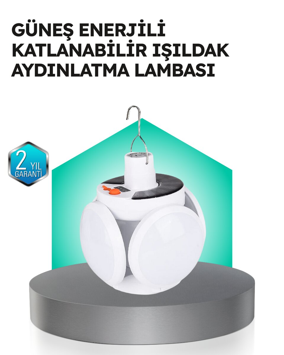 Pratik Katlanabilir Solar LED Aydınlatma Lambası 1 Pratik Katlanabilir Solar LED Aydınlatma Lambası