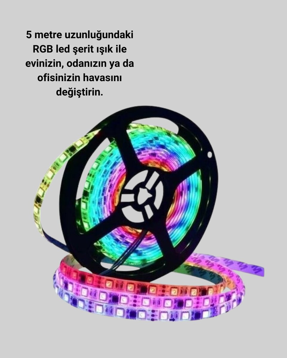 Kumandalı 5 Metre Şerit LED Dekoratif Aydınlatma 3 Kumandalı 5 Metre Şerit LED Dekoratif Aydınlatma - Görsel 3