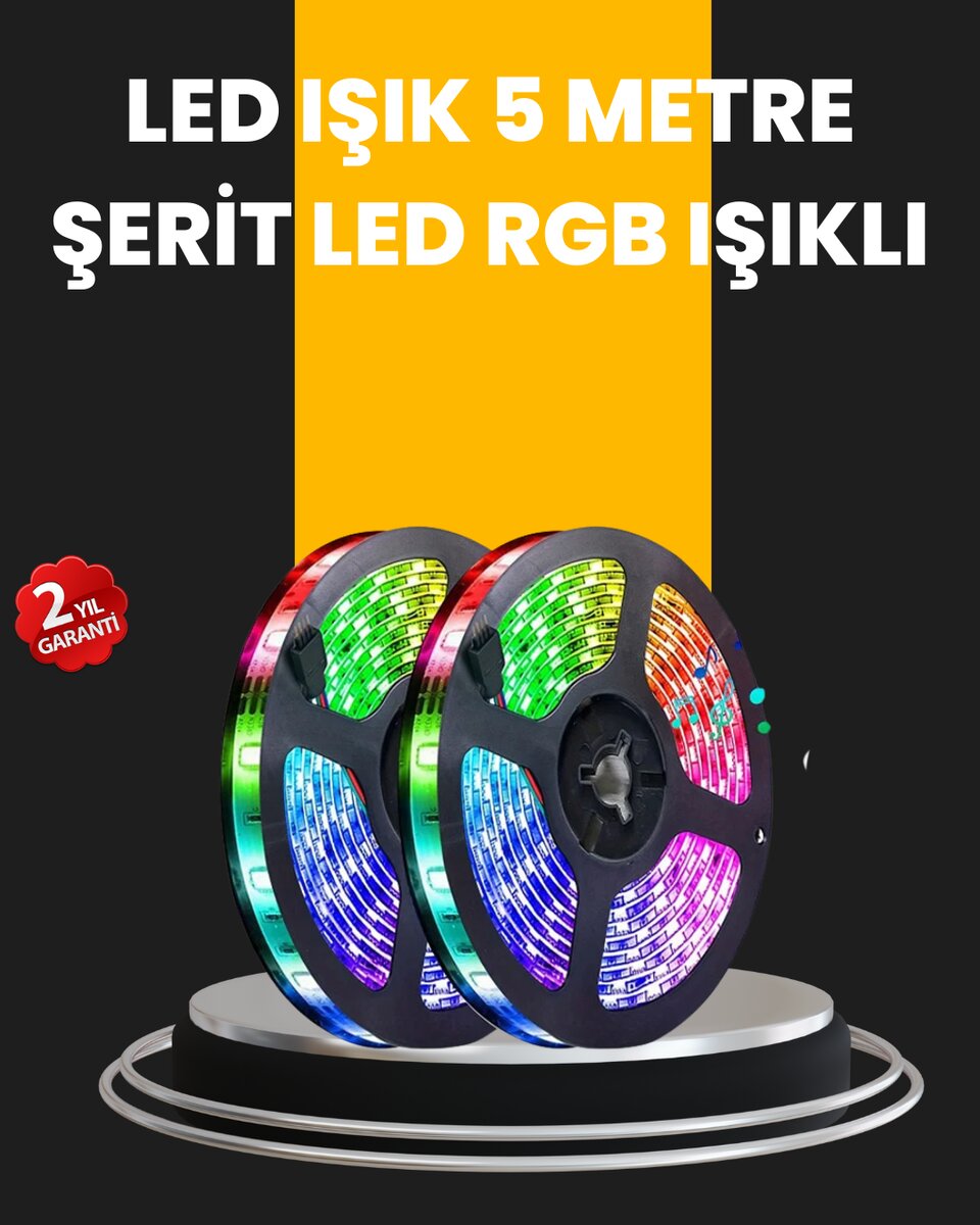 5 Metre Kumandalı Su Geçirmez Şerit LED 1 5 Metre Kumandalı Su Geçirmez Şerit LED