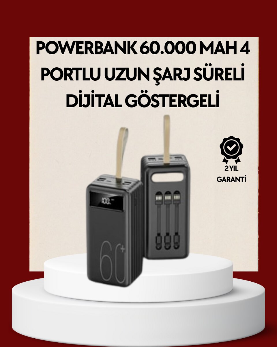 4 Çıkışlı Hızlı Şarj Destekli Powerbank 1 4 Çıkışlı Hızlı Şarj Destekli Powerbank