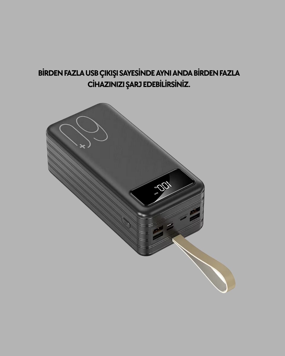 4 Çıkışlı Hızlı Şarj Destekli Powerbank 3 4 Çıkışlı Hızlı Şarj Destekli Powerbank - Görsel 3