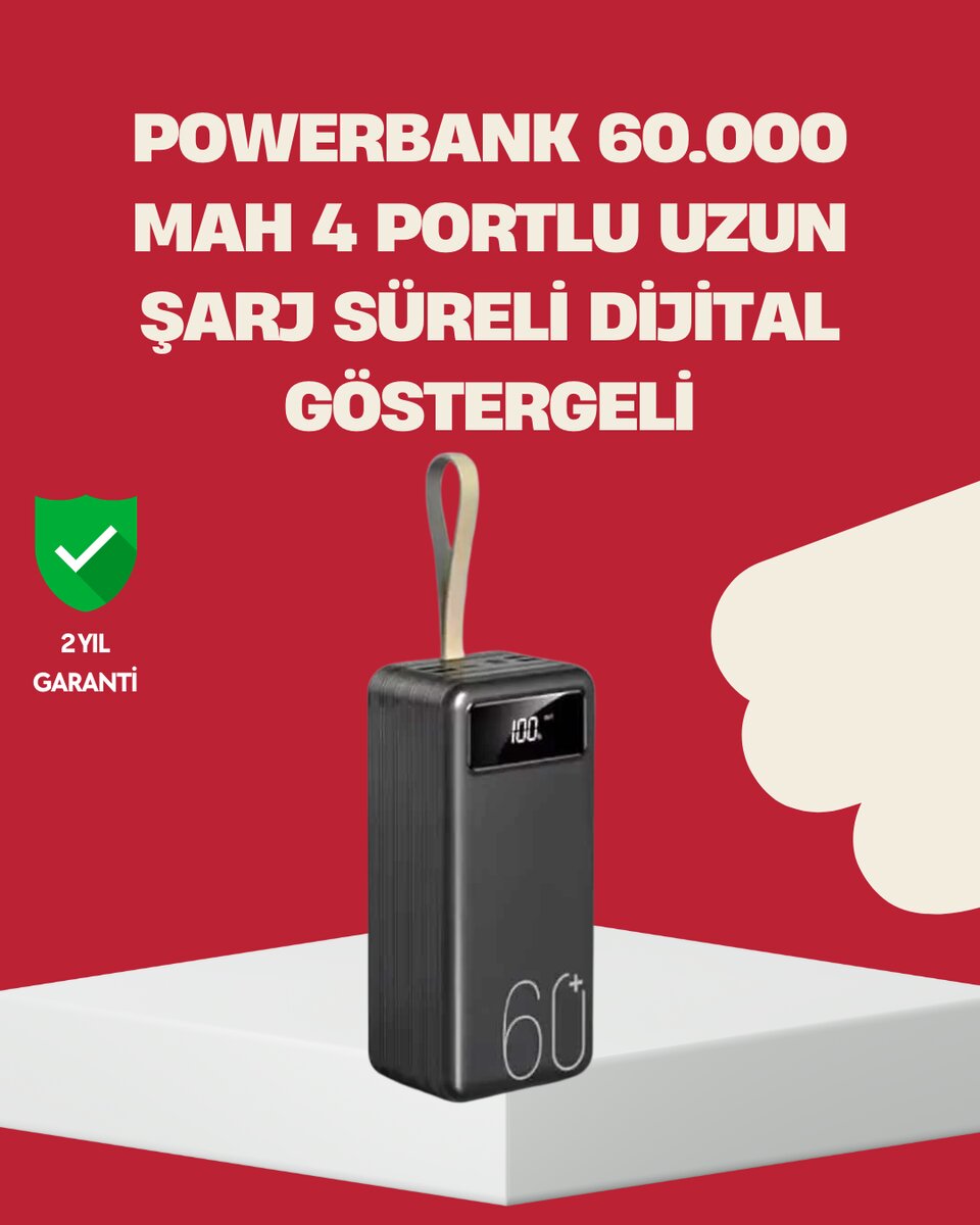 LED Ekranlı Çok Fonksiyonlu Taşınabilir Şarj Ünitesi Powerbank 1 LED Ekranlı Çok Fonksiyonlu Taşınabilir Şarj Ünitesi Powerbank
