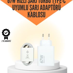 67W Hızlı Şarj Cihazı Yüksek Isı Dayanımlı Type-C Set