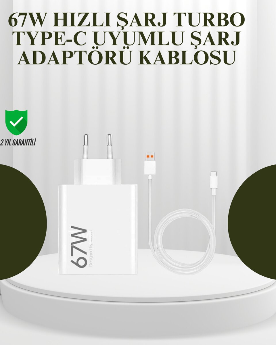 67W Güçlü Şarj Adaptörü ve Turbo Kablo Uzun Ömürlü Dayanıklı Tasarım 1 67W Güçlü Şarj Adaptörü ve Turbo Kablo Uzun Ömürlü Dayanıklı Tasarım