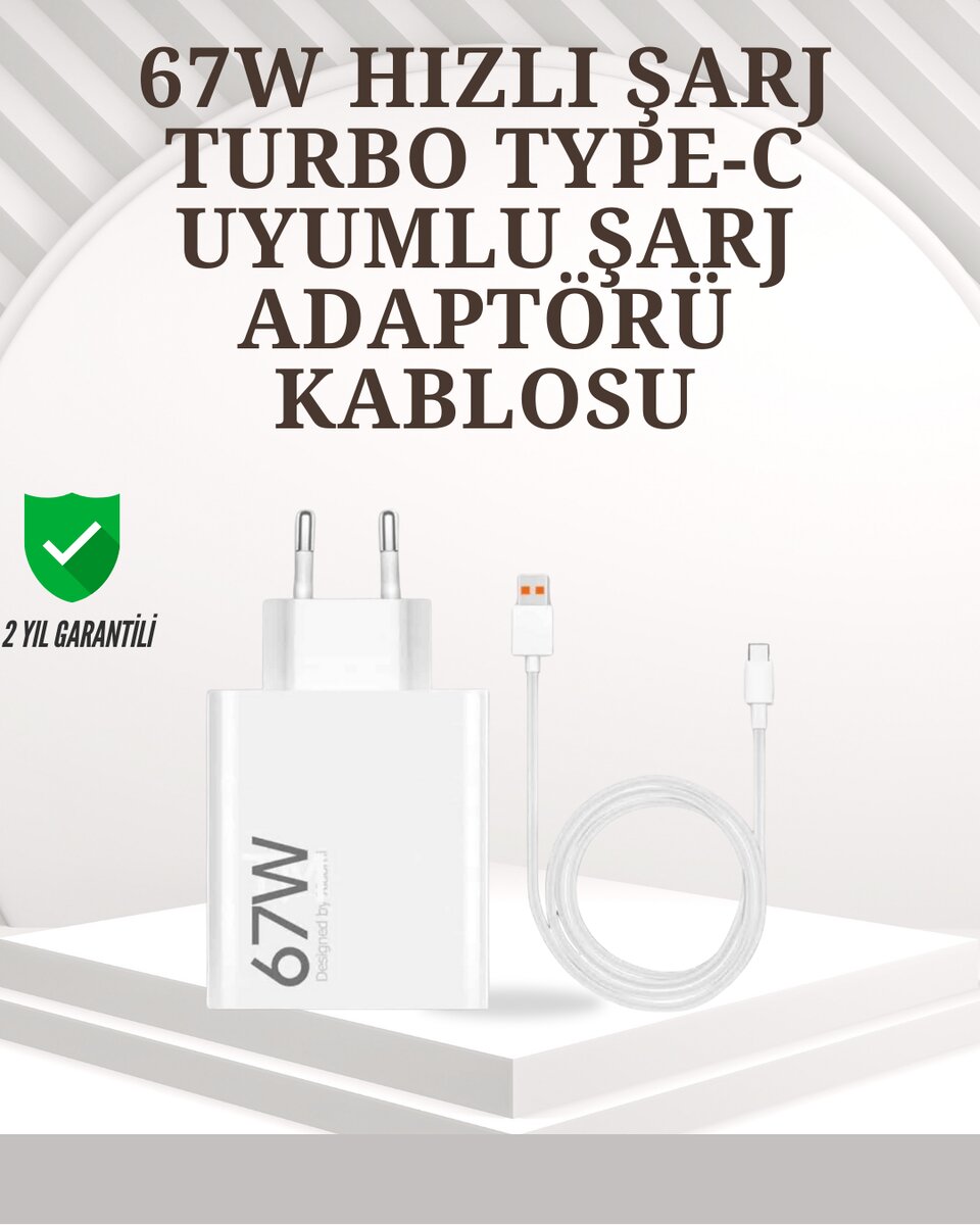 Type-C Uyumlu 67W Turbo Hızlı Şarj Aleti Akıllı Koruma Sistemli 1 Type-C Uyumlu 67W Turbo Hızlı Şarj Aleti Akıllı Koruma Sistemli