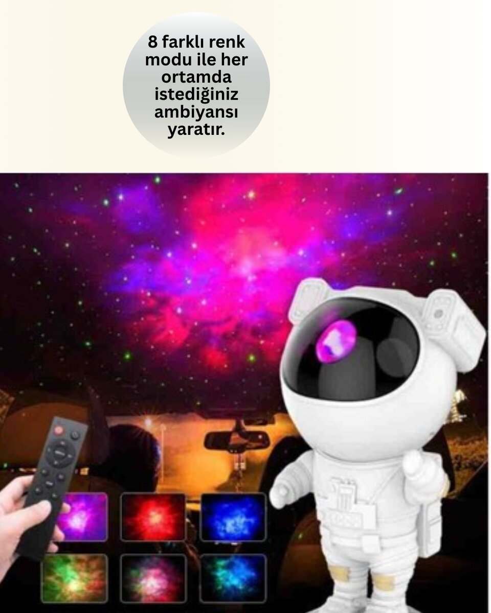 USB Güç Bağlantılı Çok Fonksiyonlu Astronot Gece Lambası 2 USB Güç Bağlantılı Çok Fonksiyonlu Astronot Gece Lambası - Görsel 2