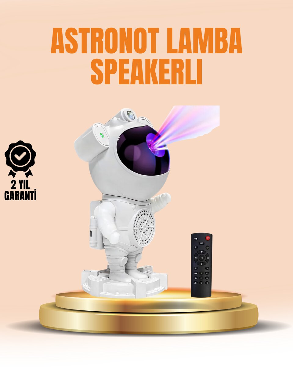 Bluetooth ve Dahili Ses Özellikli Astronot Projeksiyon Lambası 1 Bluetooth ve Dahili Ses Özellikli Astronot Projeksiyon Lambası