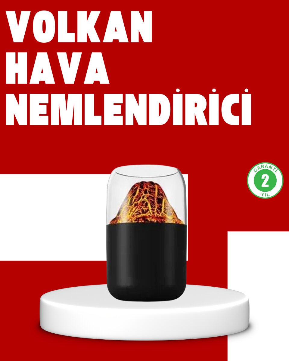 Volkanik Tasarımlı LED Işıklı Ultrasonik Nemlendirici 1 Volkanik Tasarımlı LED Işıklı Ultrasonik Nemlendirici