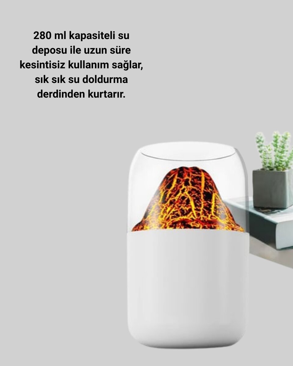 Volkanik Tasarımlı LED Işıklı Ultrasonik Nemlendirici 3 Volkanik Tasarımlı LED Işıklı Ultrasonik Nemlendirici - Görsel 3