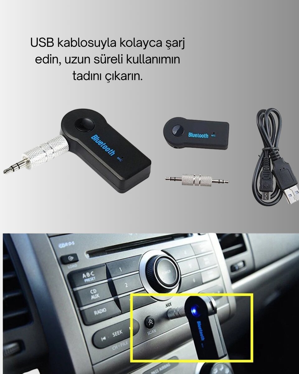 Bluetooth Destekli AUX Müzik ve Konuşma Cihazı 4 Bluetooth Destekli AUX Müzik ve Konuşma Cihazı - Görsel 4