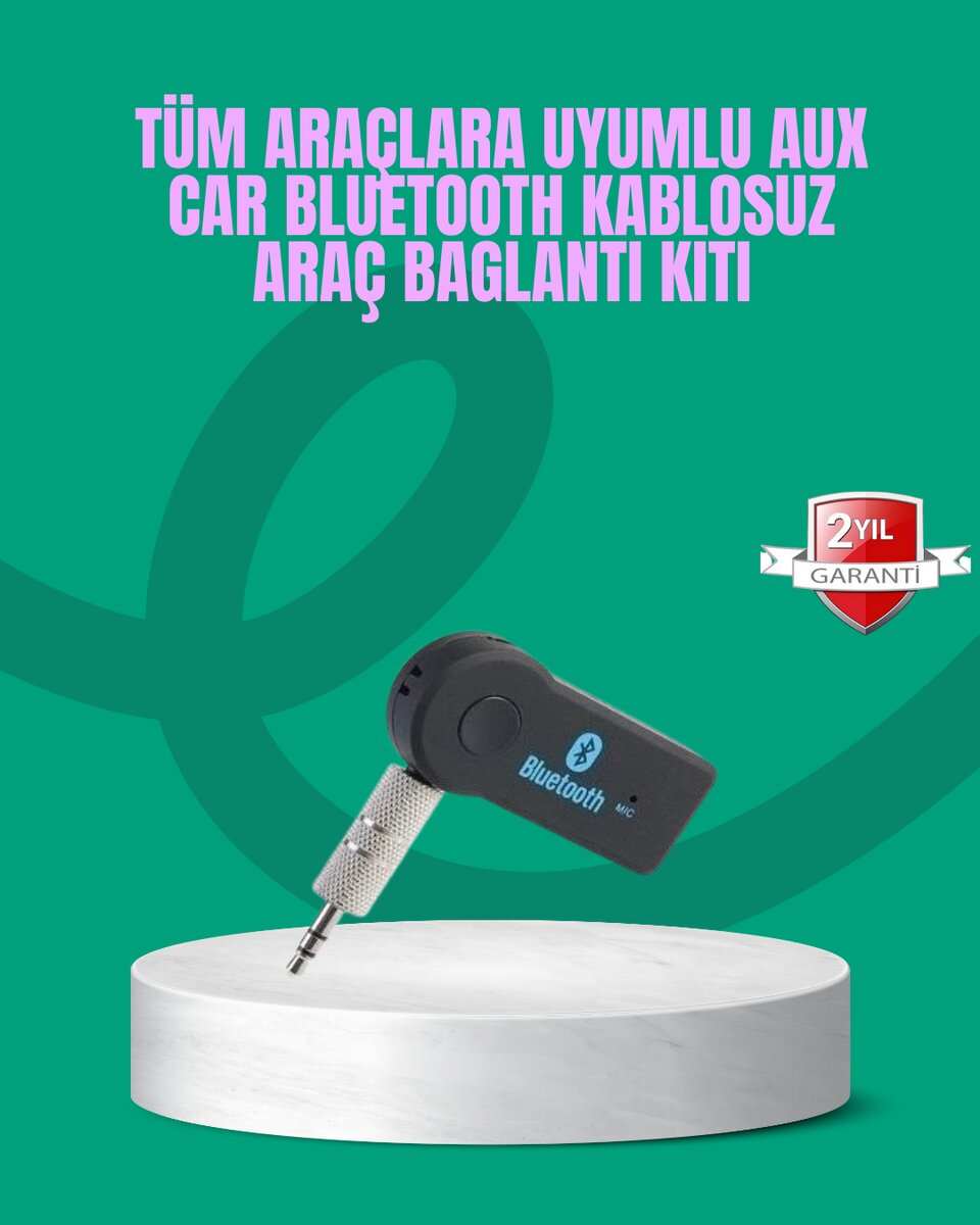 Taşınabilir Bluetooth AUX Araç Müzik ve Konuşma Kiti 1 Taşınabilir Bluetooth AUX Araç Müzik ve Konuşma Kiti