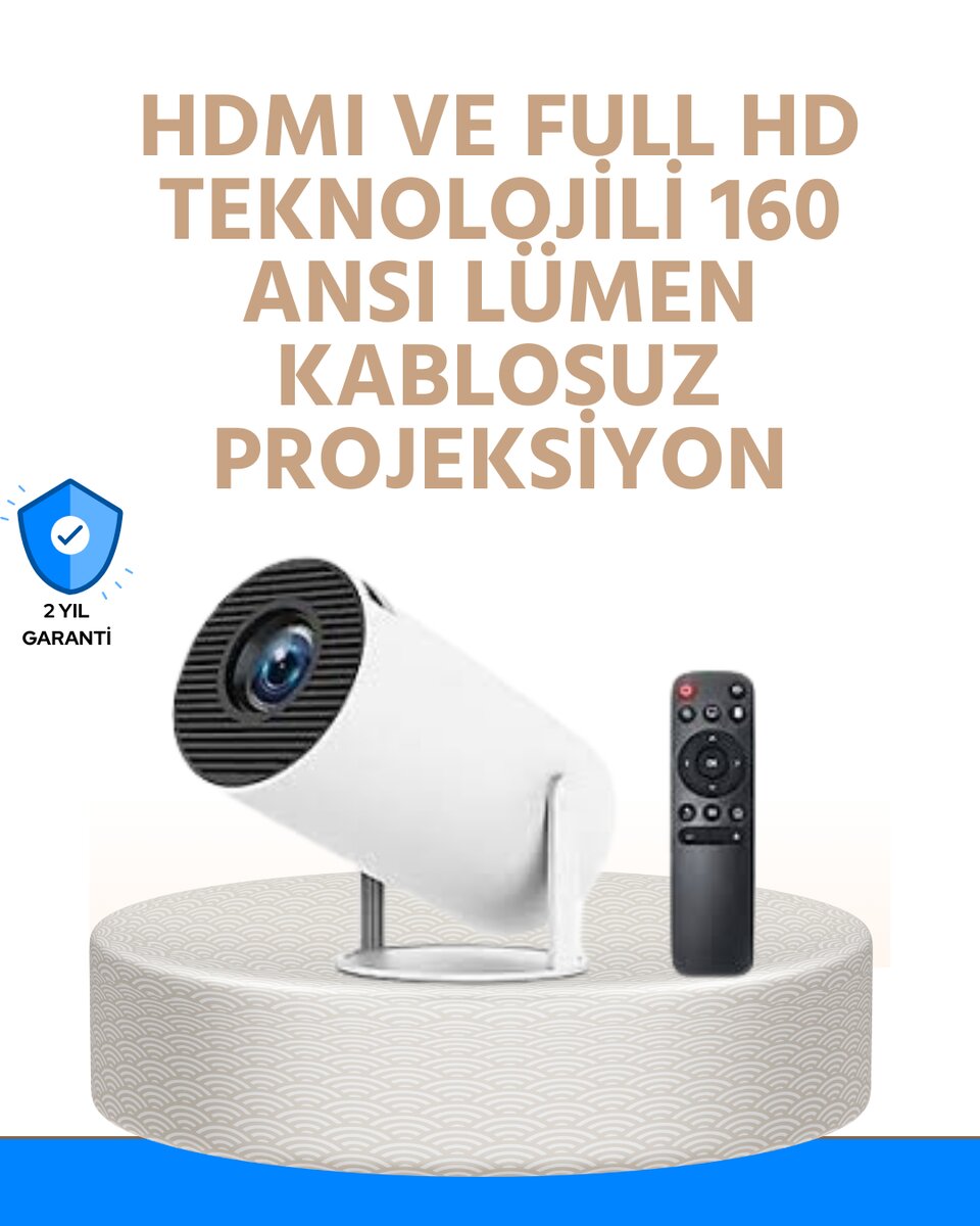 Kablosuz ve Kablolu Bağlantı Seçenekli Ev Tipi Projeksiyon 1 Kablosuz ve Kablolu Bağlantı Seçenekli Ev Tipi Projeksiyon