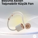 Yazlık Taşınabilir Sessiz Boyun Fanı 3 Kademe Hız Ayarlı