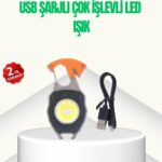 Çok İşlevli USB Şarjlı Anahtarlık Fener