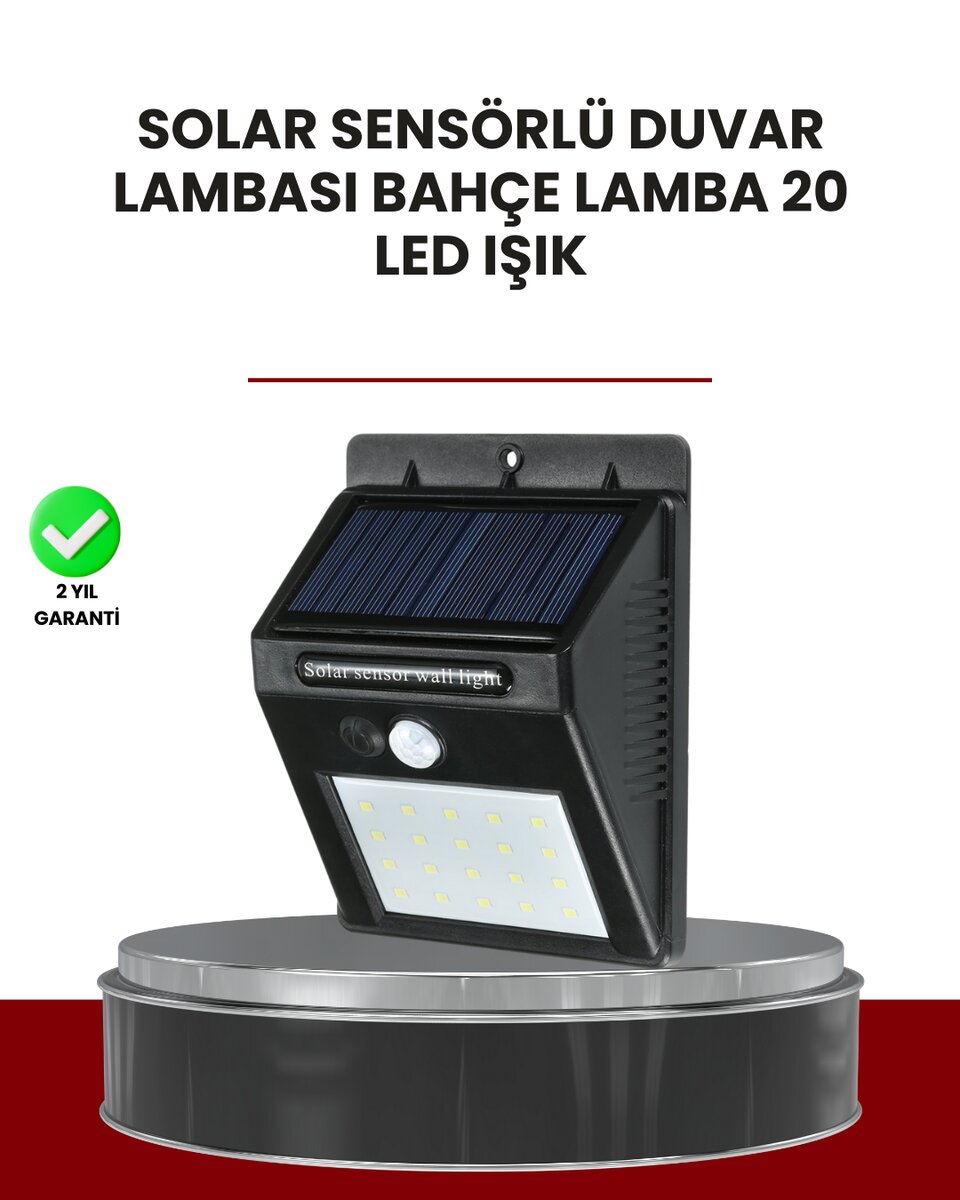 Bahçe ve Dış Mekanlar İçin Güneş Enerjili 20 LED Hareket Sensörlü Lamba 1 Bahçe ve Dış Mekanlar İçin Güneş Enerjili 20 LED Hareket Sensörlü Lamba