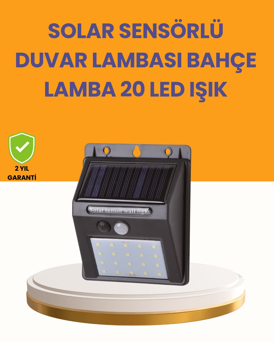 20 LED Güneş Enerjili Hareket Sensörlü Dış Mekan Duvar Lambası 1 20 LED Güneş Enerjili Hareket Sensörlü Dış Mekan Duvar Lambası